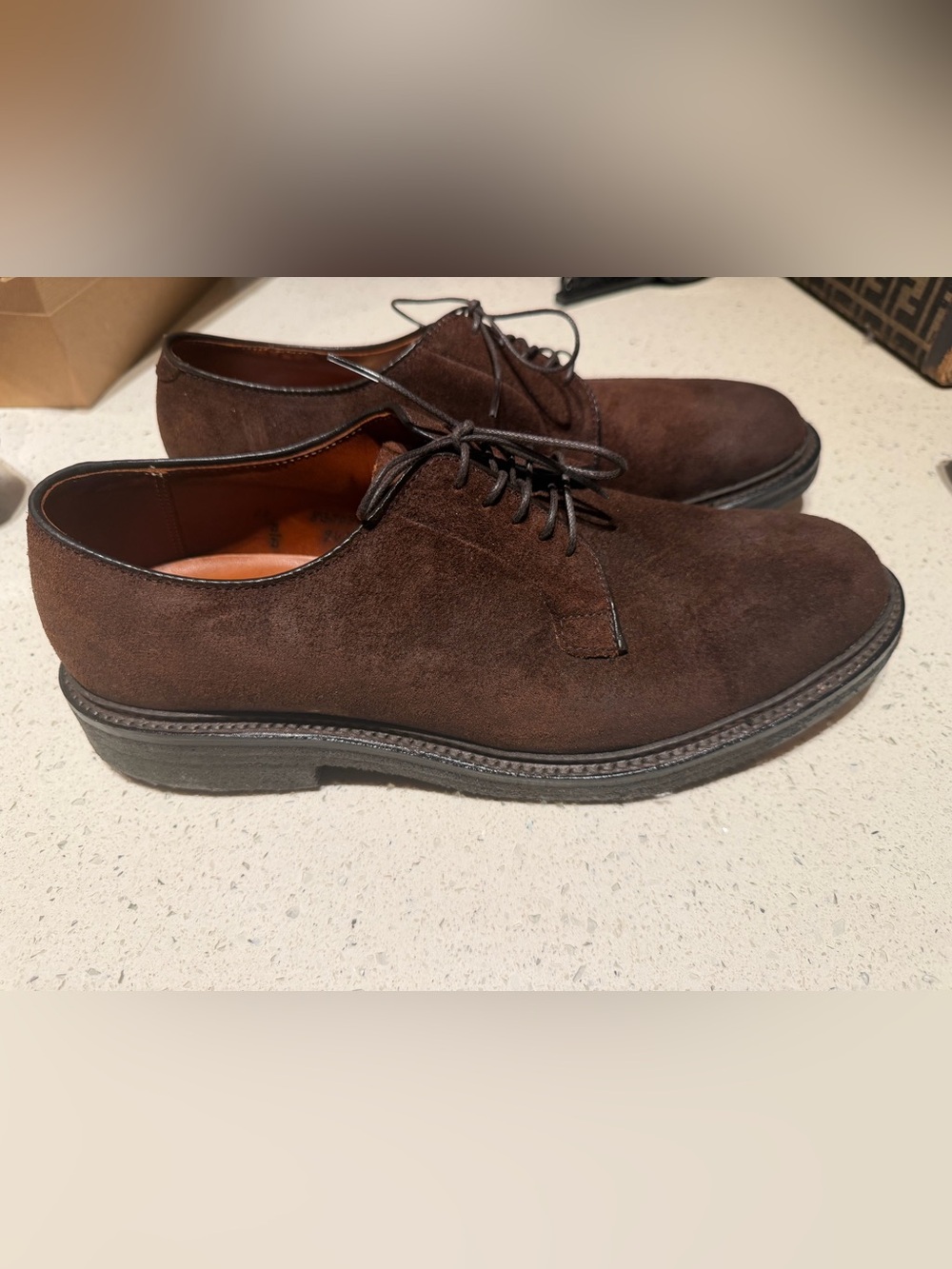 Alden x Todd Snyder Dark Brown Suede Derby Shoes
